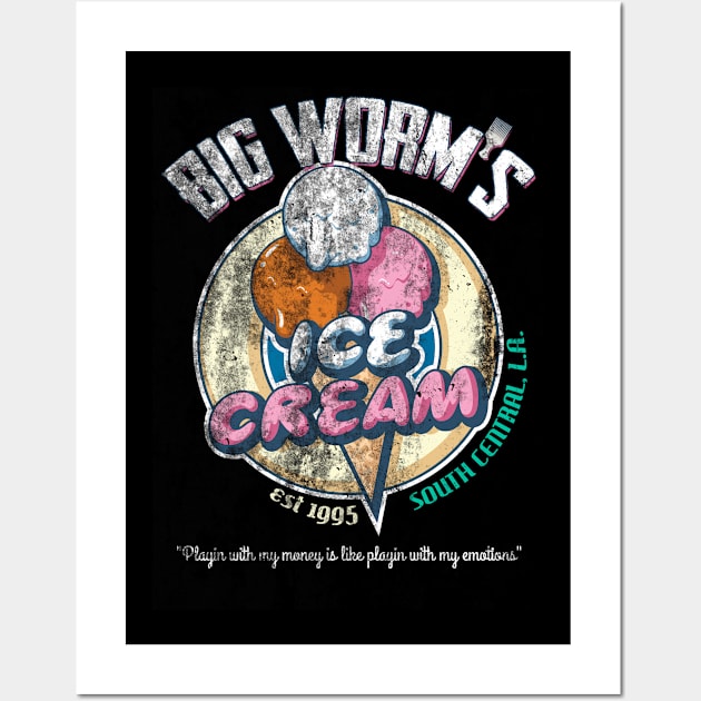 Big Worm's Ice Cream, distressed Wall Art by MonkeyKing